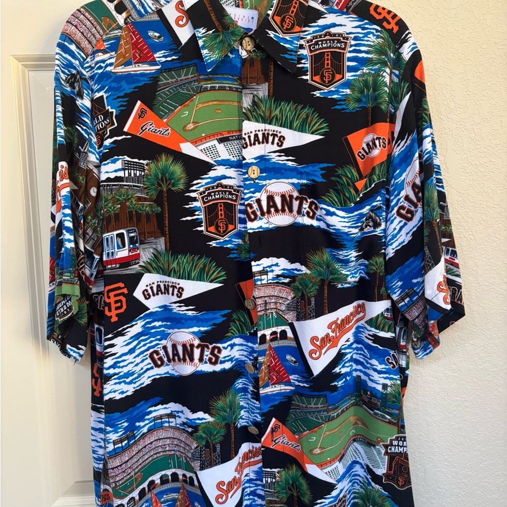 reyn spooner San Francisco Giants Black, Blue & Orange Button-Down Shirt